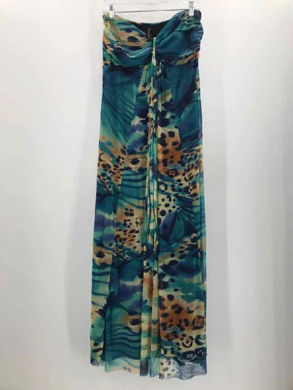 Pre-Owned Elana Kattan Blue Size Large Maxi Strapless Dress