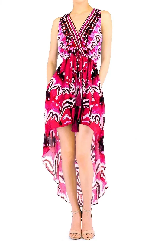 Annabella Butterfly-Print Handkerchief Kieran Hi-Low dress