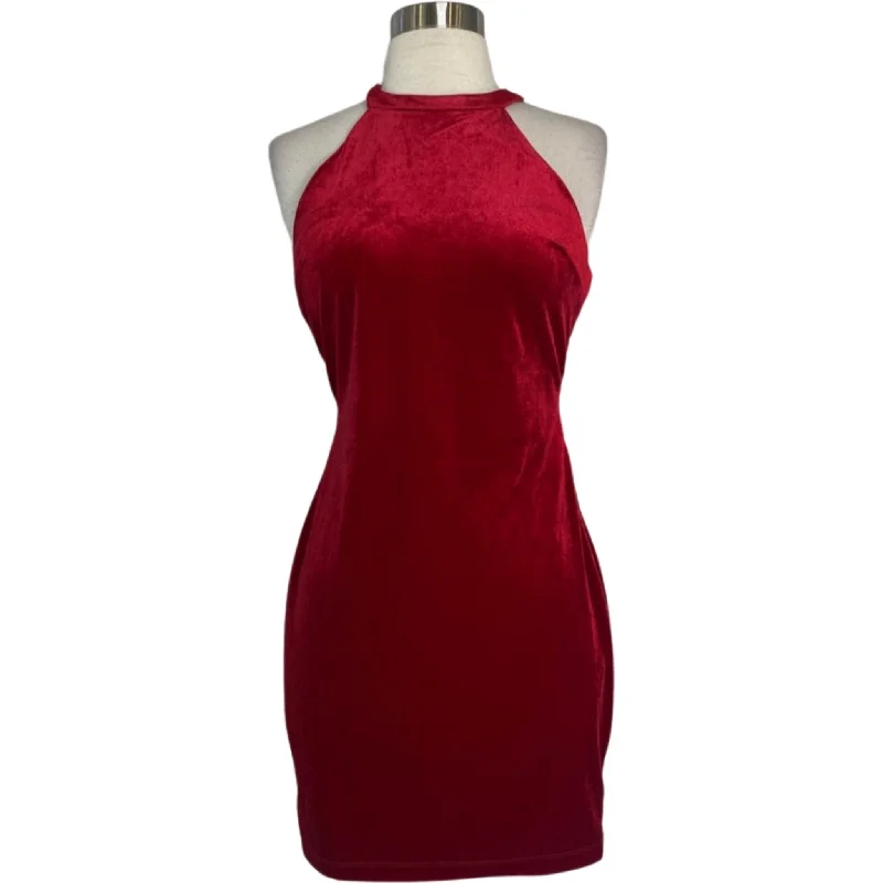 BOUTIQUE Dress Short Velvet Cocktail Red Size 9 NWT