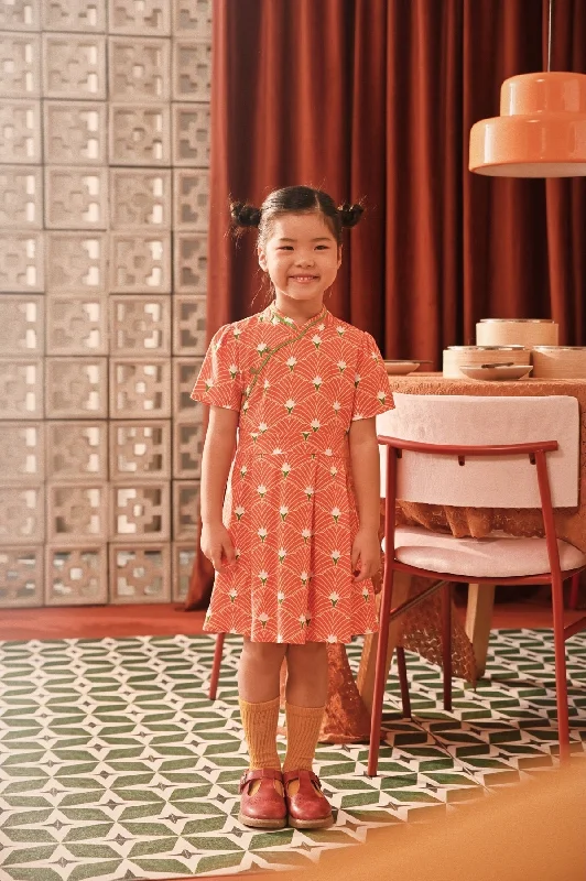 The Spring Dawn Blossom Cheongsam Dress - Sunrise Botanic