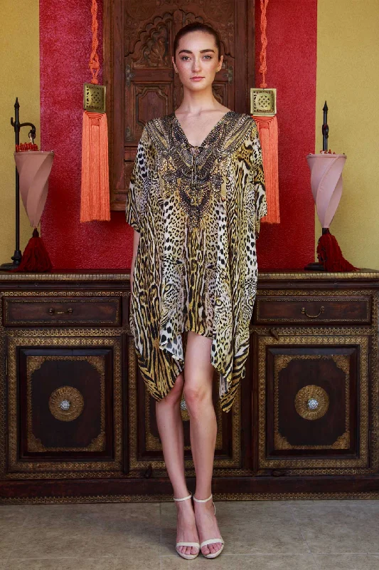 Print Short Kaftan Dress