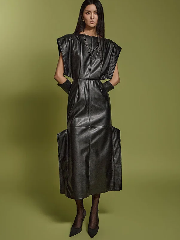 D9515 Leather Dress