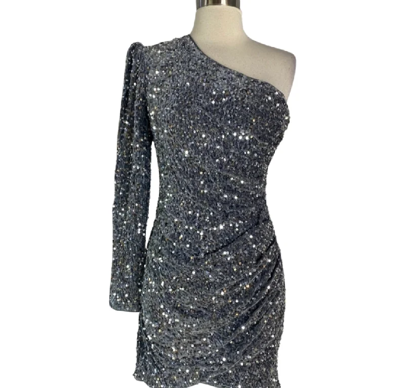 BOUTIQUE Short Cocktail Dress Sequin Silver Size Medium NWT