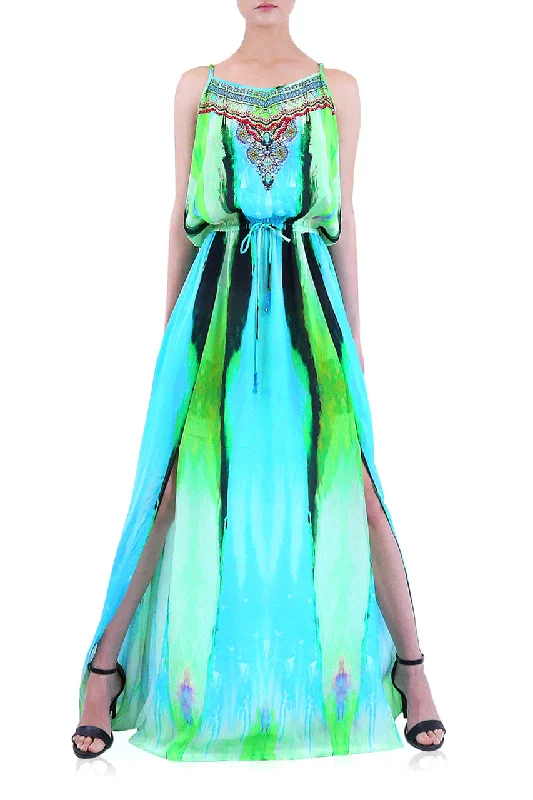 Slip Cami Drawstring Long Dress