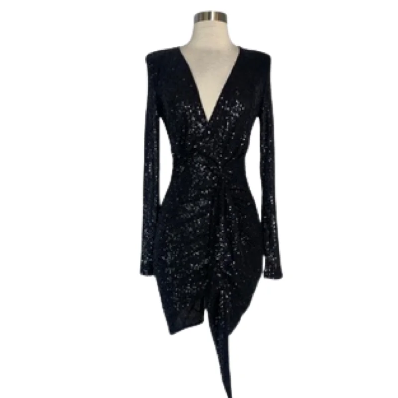 LUXXEL Short Sequin Cocktail Dress Black Size Medium NWT