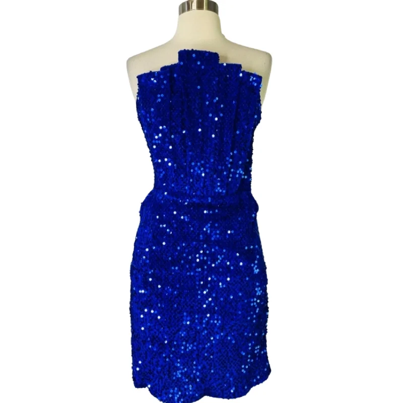 BOUTIQUE Short Royal Blue Sequin Cocktail Dress Size Small