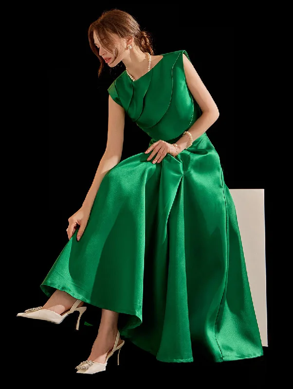 D9452 Wave Flare Long Dress