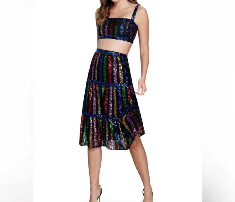DRESS THE POPULATION Diaz 2 Piece Cocktail Dress Multi Color Size Medium NWT