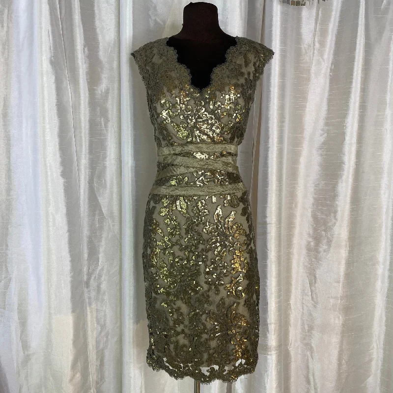 TADASHI Short Cocktail Dress Taupe Size 6