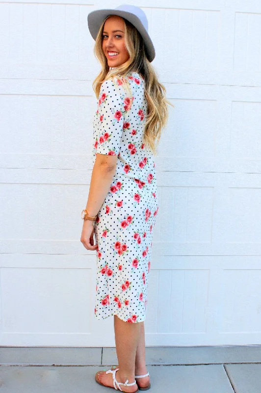 Ivory Polka Dot Floral