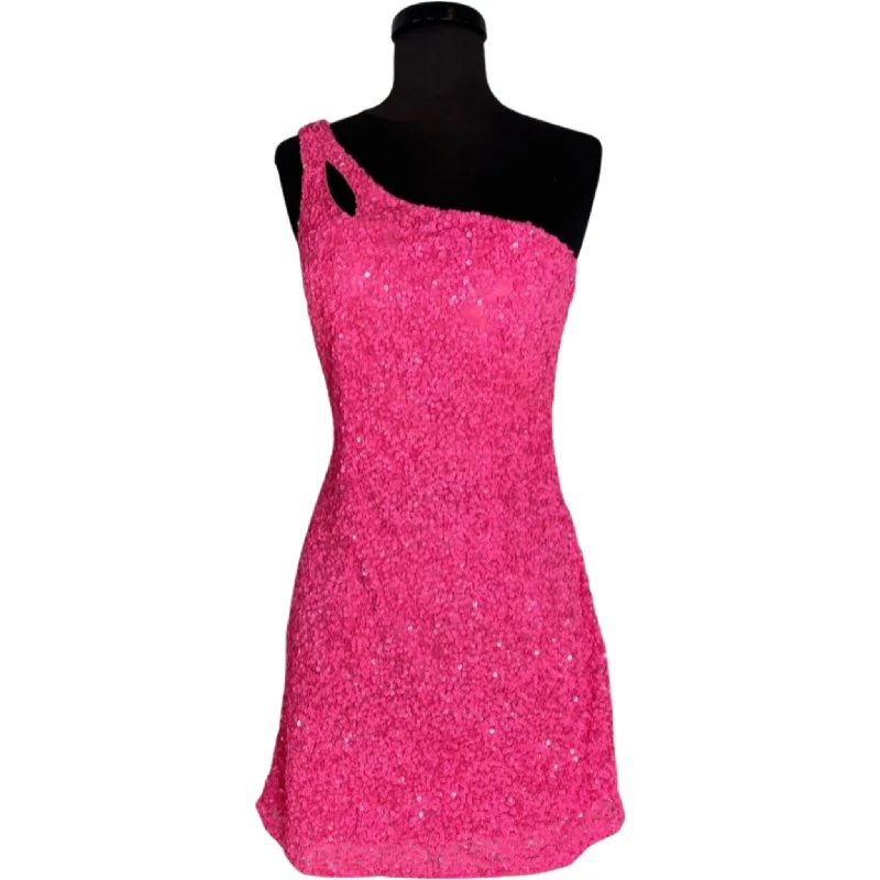 PRIMAVERA Style# 3573 Short Sequin Cocktail Dress Hot Pink Size 10