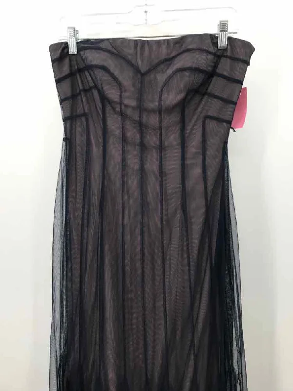 Pre-Owned Adrianna Papell Blue Size 10 Maxi Strapless Dress