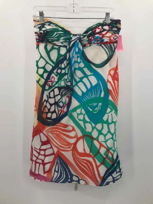 Pre-Owned Nine West White Size 8 Halter Knee Length Strapless Dress