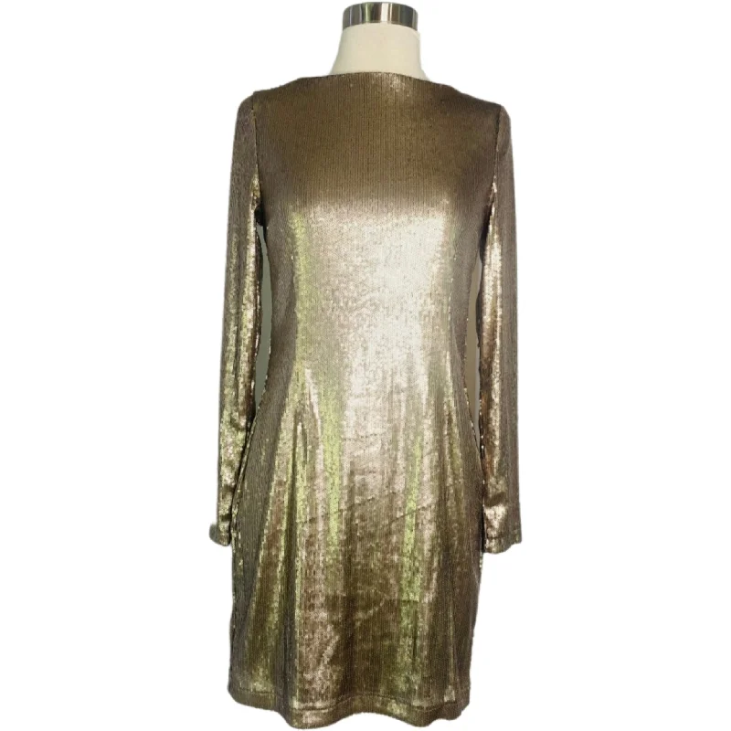 KARDASHIAN Gold Sequin Shift Cocktail Dress NWT Size S