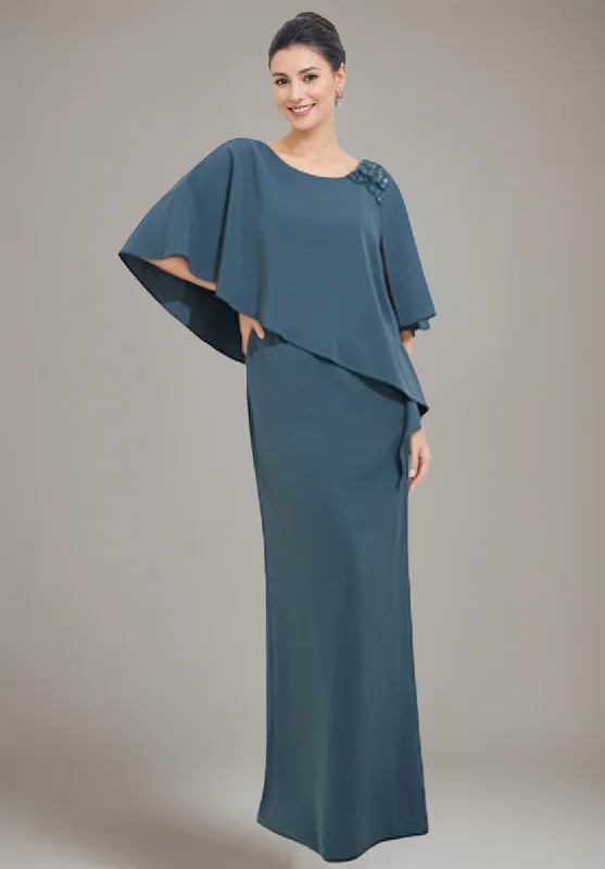 Sheath/Column Scoop Neck Mother Of The Bride & Groom Dresses with Appliques & Beadings Sheath/Column Scoop Neck Mother Of The Bride & Groom Dresses with Appliques & Beadings