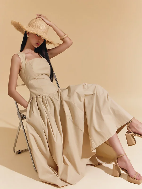 D9435 Shirring Sleeveless  Dress
