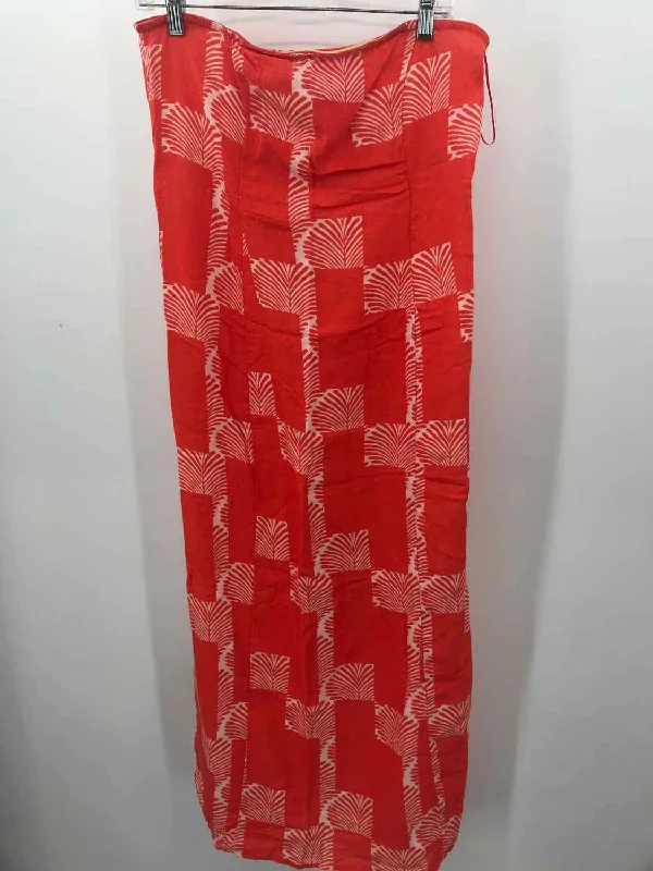 Pre-Owned By Anthropologie Orange Size Medium Maxi Strapless Dress