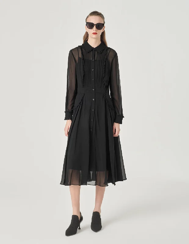 MARYLING Black Silk Dress