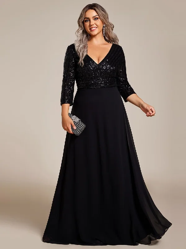 Yara black chiffon and sequin evening ball dress Express NZ Wide