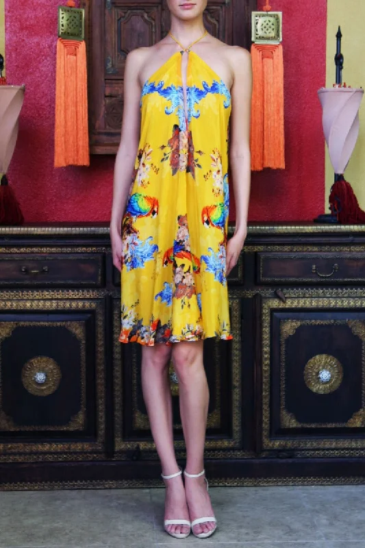 Short Yellow Cocktail Dress