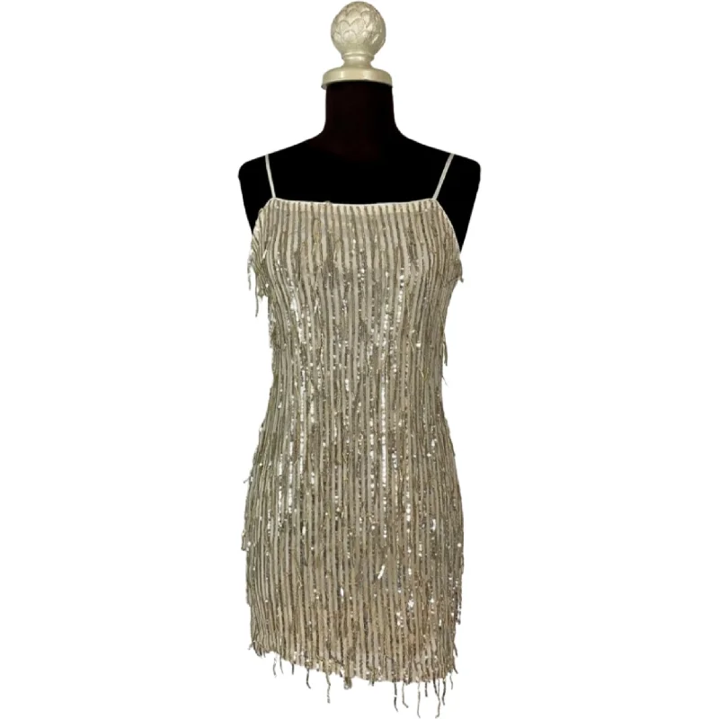 BOUTIQUE Champagne Gold Sequin Cocktail Dress NWT