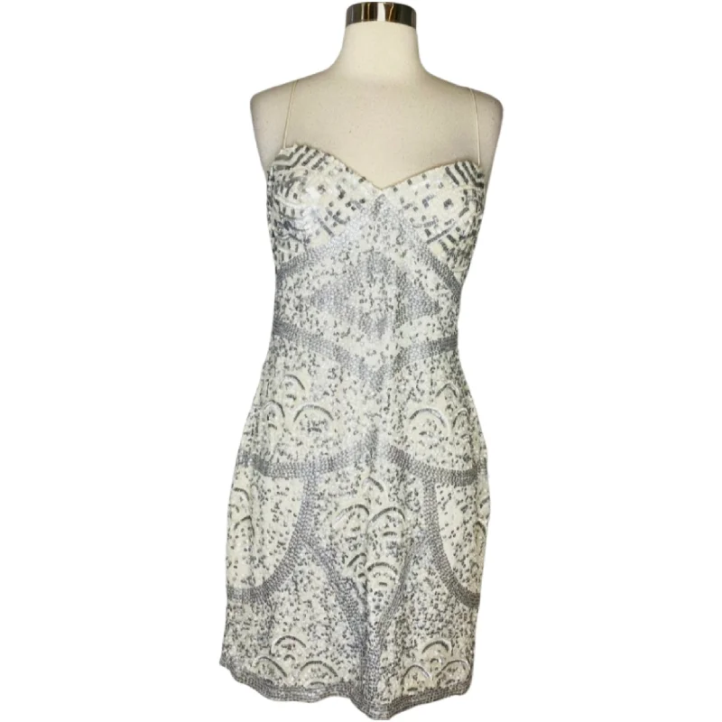 AIDAN MATTOX Short Shift Cocktail Dress White Size10 NWT