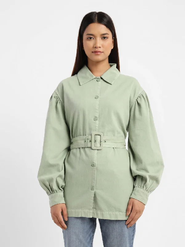 Levi's X Deepika Padukone Balloon Belted Shacket Soft Knit Blouse