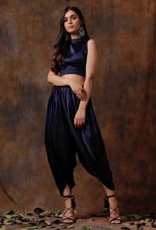 Blue Satin Blouse Casual Stripe Blouse