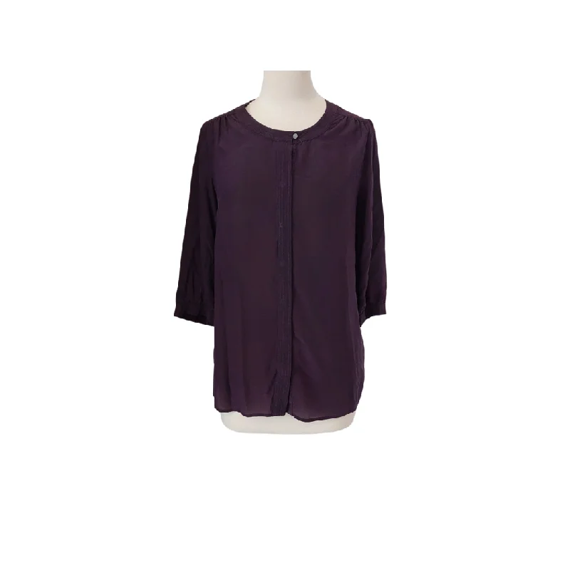 Banana Republic Purple Flat-collar Blouse | Pre Loved | Lightweight Floral Blouse