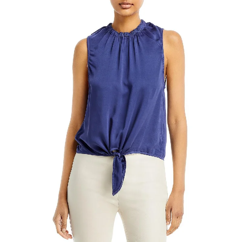 Bella Dahl Womens Shirred Tie Hem Blouse Classic Striped Blouse