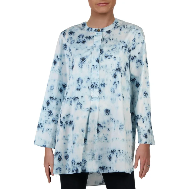 Donna Karan Womens High Neck Office Wear Blouse Romantic Lace Blouse