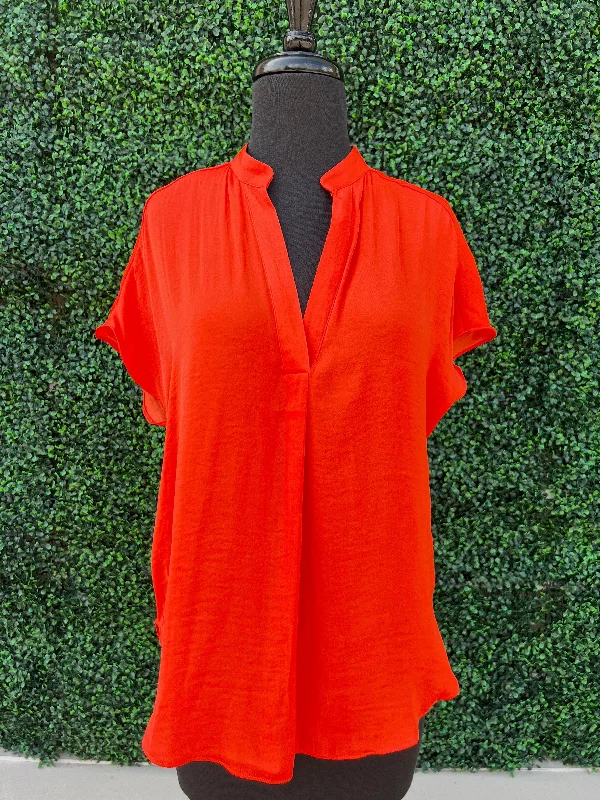 Drop Shoulder Blouse Semi-Sheer Blouse