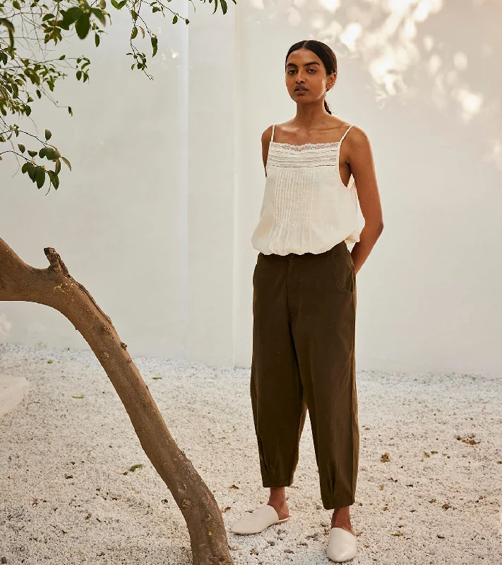 Eggshell Lace Blouse Backless Summer Blouse
