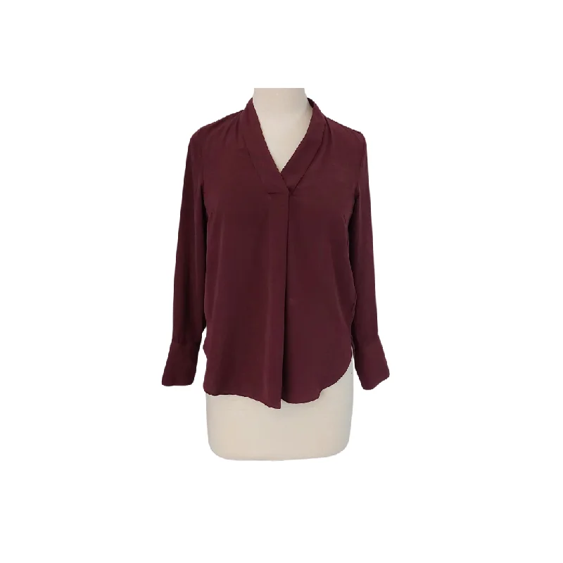 H&M Maroon Satin V-Neck Blouse | Pre Loved | Cotton Casual Blouse