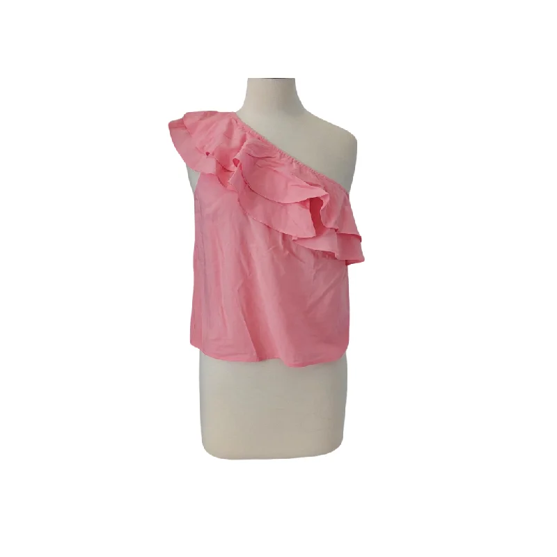 H&M Pink One-shoulder Ruffle Blouse | Brand New | Soft Modal Blouse