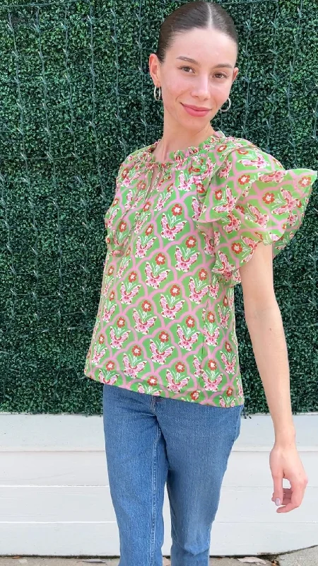 Butterfly Bliss Blouse Satin Drape Blouse