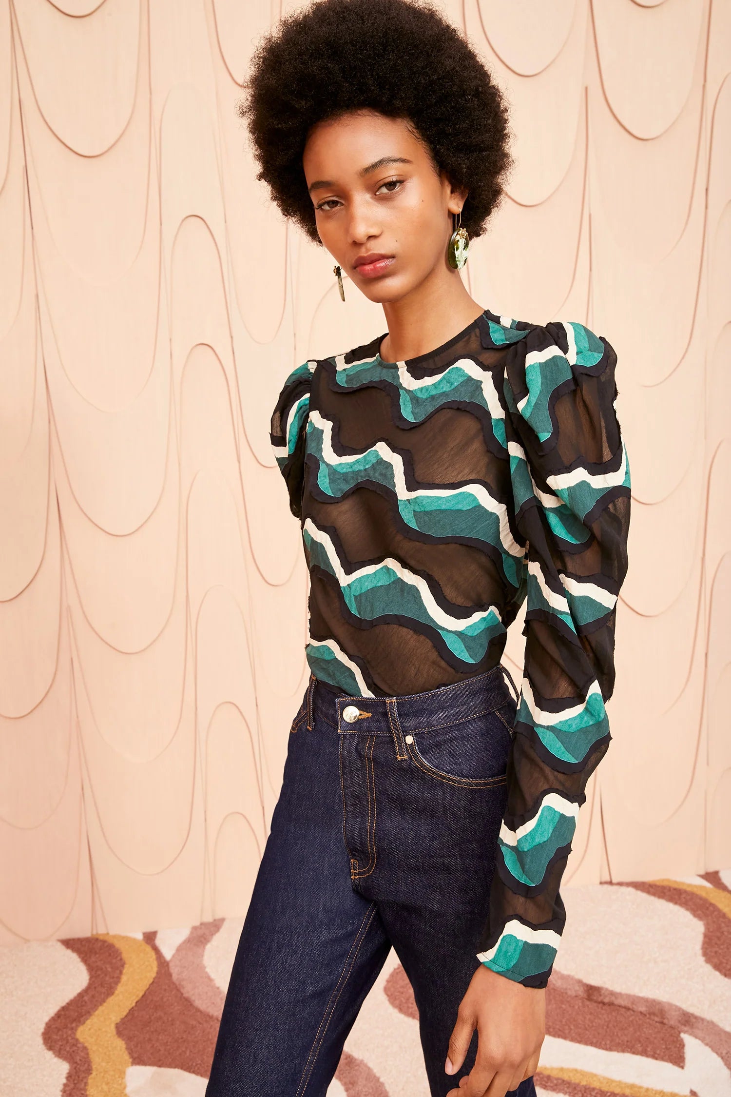 Leyla Blouse - Sea Sapphire Stylish Wrap Blouse