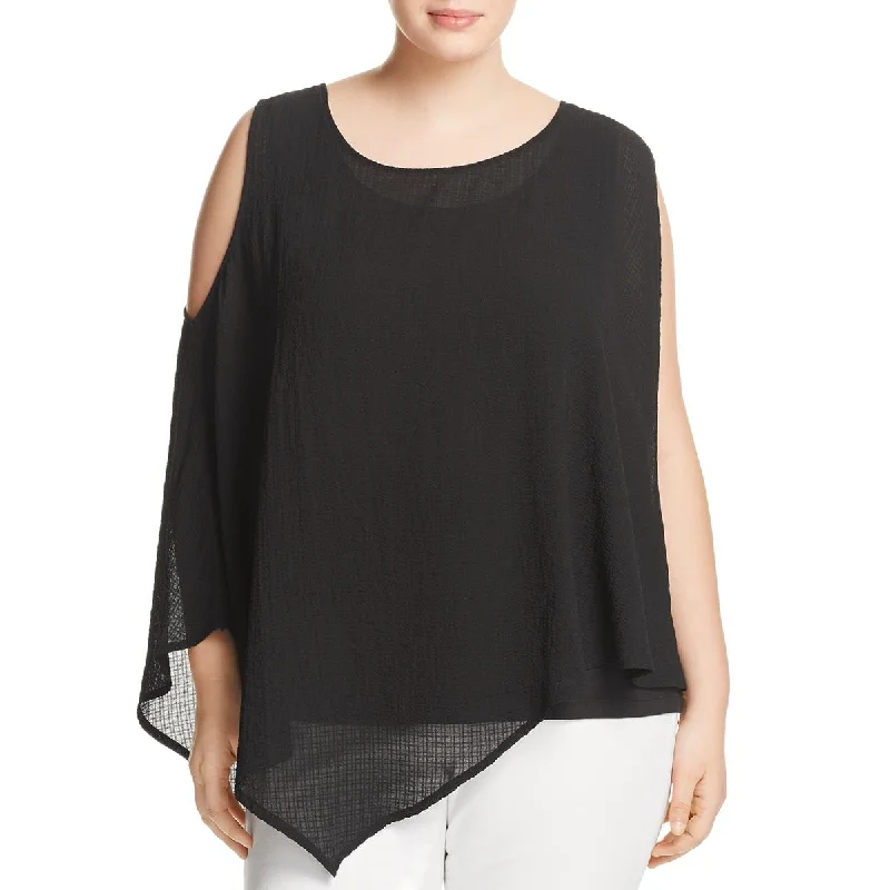 Love Scarlett Womens Plus Layered Asymmetric Blouse Versatile Layering Blouse