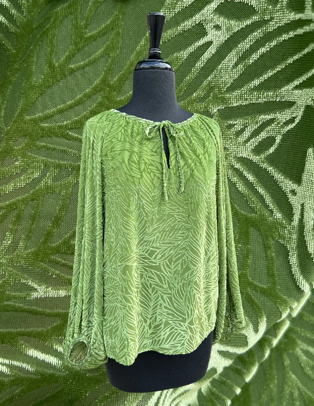 Burnout Leaves Blouse Boho Printed Blouse