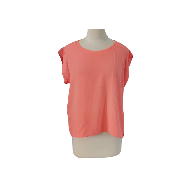 Mango Coral Cap-Sleeves Blouse | Gently Used | Oversized Silk Blouse