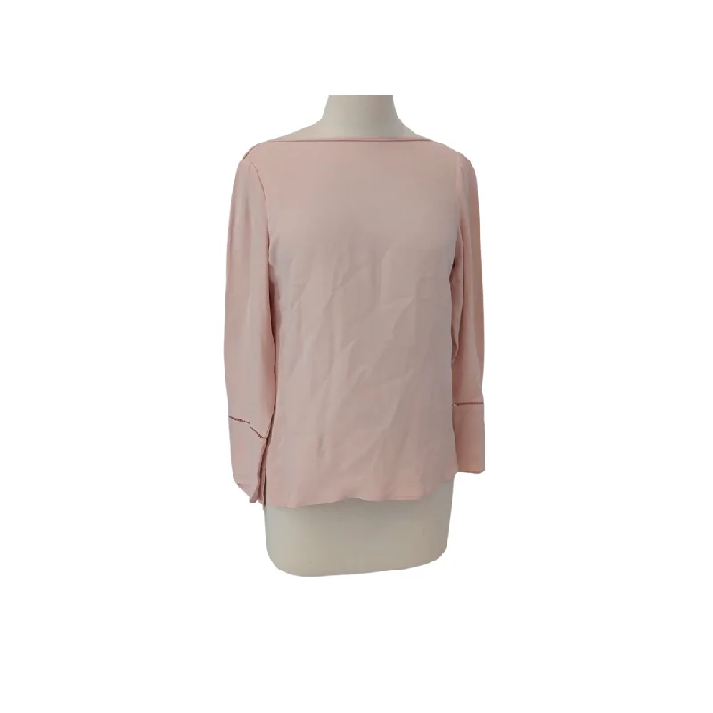 Massimo Dutti Pink Blouse | Pre Loved | Delicate Bow Blouse