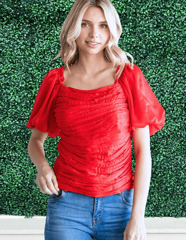 Ruched On/Off Shoulder Blouse Smart Casual Blouse