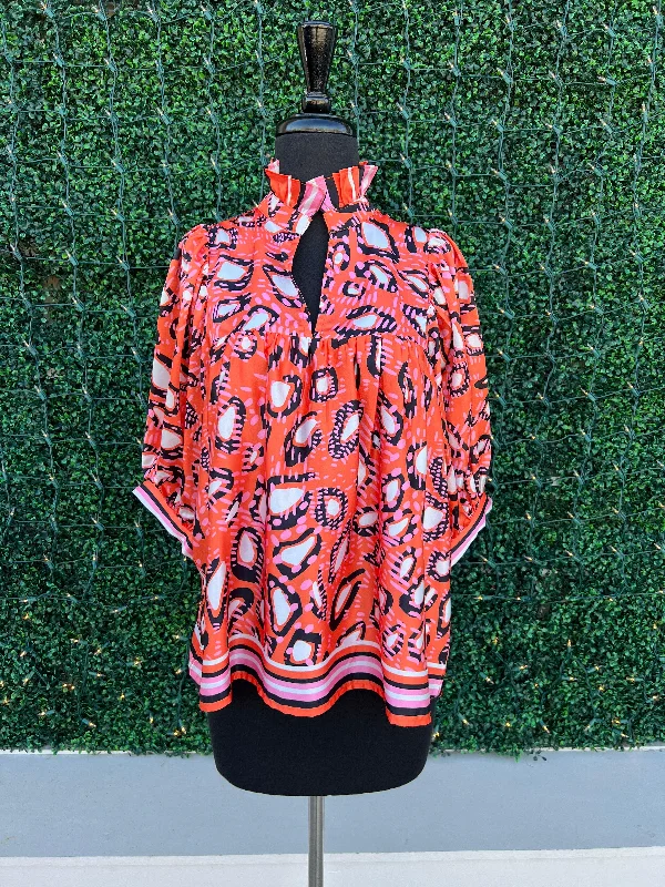 Safari Sunset Ruffle Blouse Classic White Blouse