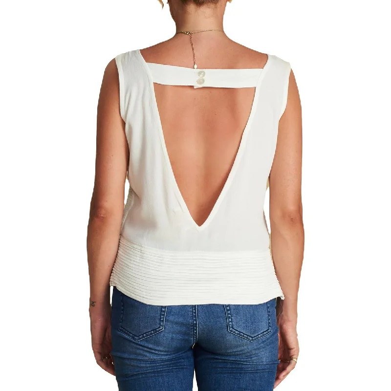 Sancia Womens Mimi V-Neck Cropped Blouse Everyday Stylish Blouse