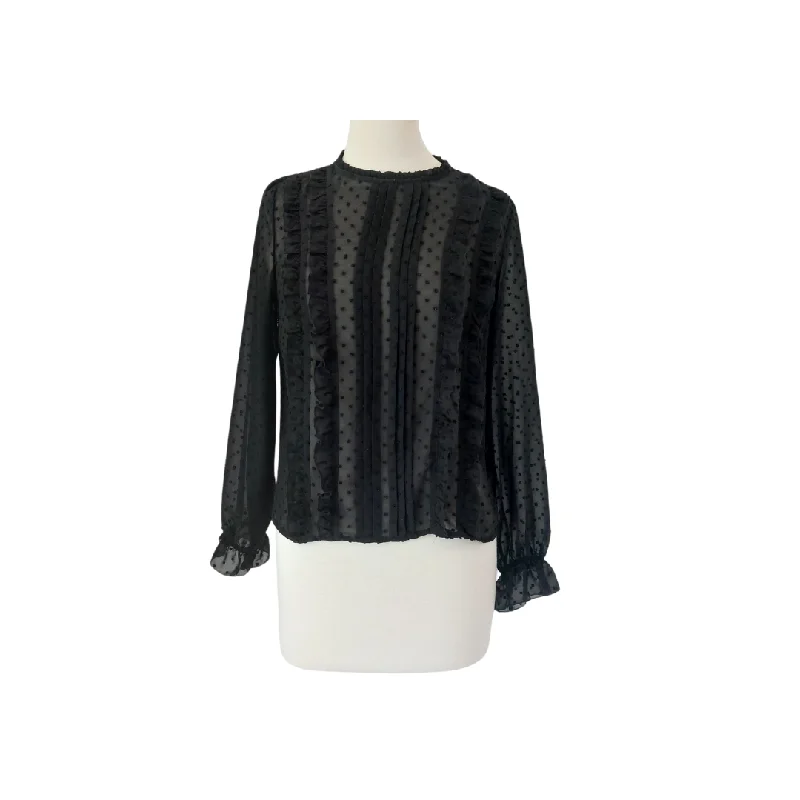 Suzy Shier Black Sheer Blouse | Pre Loved | Peter Pan Blouse