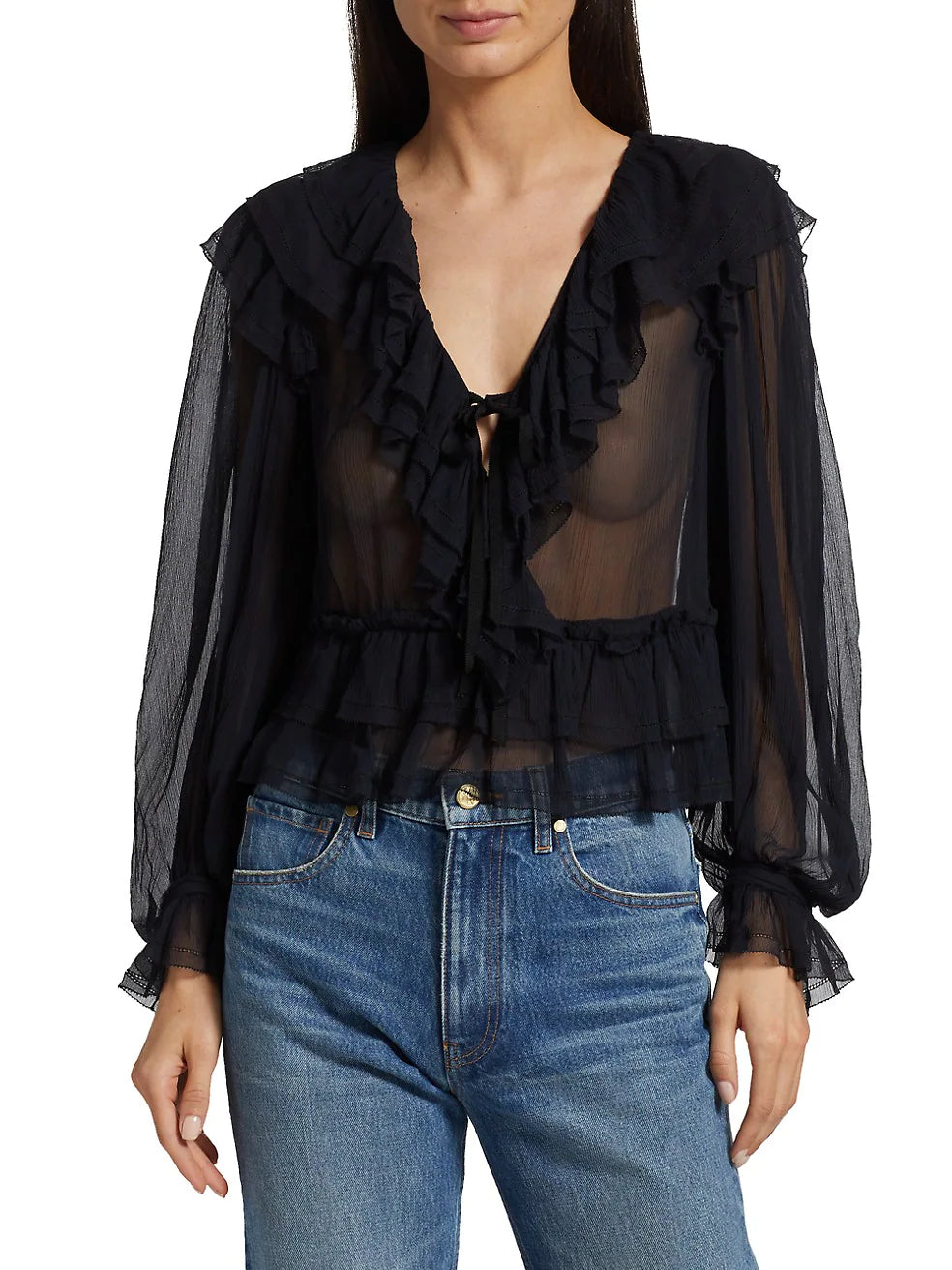 Vivian Blouse - Midnight Soft Satin Blouse