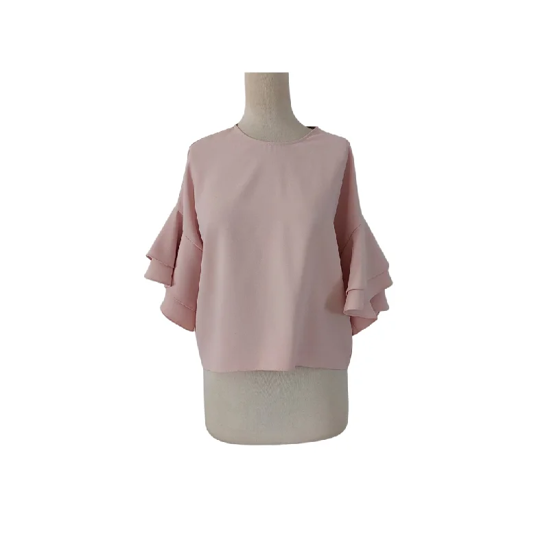 ZARA Light Pink Butterfly Sleeves Blouse | Pre Loved | Soft Knit Blouse