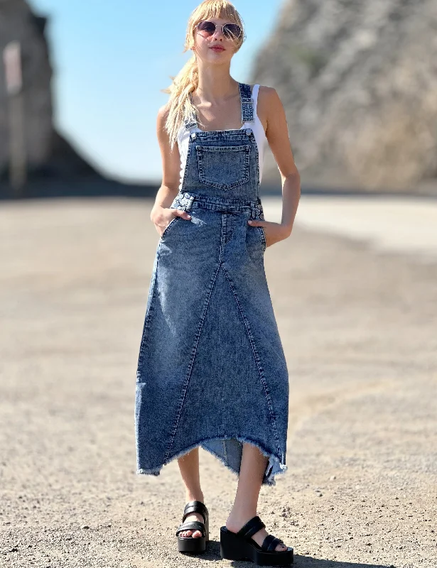 Pieced Denim Jumper Chenille Blend Fleece Blend Nylon Blend