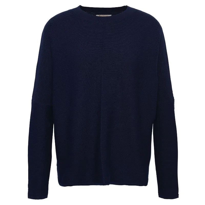 Barbour Bickland Ladies Knitted Jumper - Navy Terry Blend Velvet Blend Canvas Blend