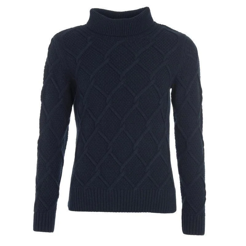 Barbour Burne Ladies Roll Neck Jumper - Navy Fleece Fabric Down Fabric Feather Fabric Barbour Burne Ladies Roll Neck Jumper - Navy Fleece Fabric Down Fabric Feather Fabric